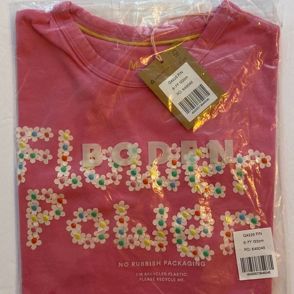 NWT Mini Boden HTF Flower Power Tee Shirt - Picture 5 of 5